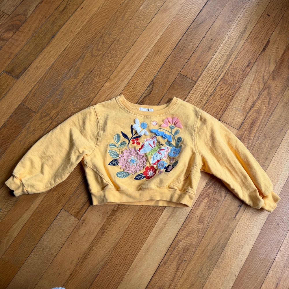Peek yellow butterfly flower sweatshirt
